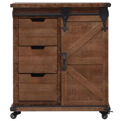 Storage Cabinet Solid Fir Wood Brown, image 2