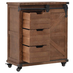 Storage Cabinet Solid Fir Wood Brown, image 4
