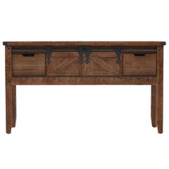 246121 vidaXL Console Table Solid Fir Wood 131x35,5x75 cm Brown 2