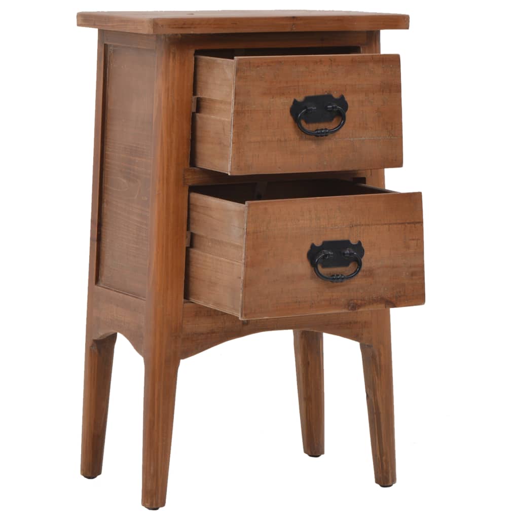 vidaXL Bedside Cabinet Solid Fir Wood 40x29x68 cm Brown 6