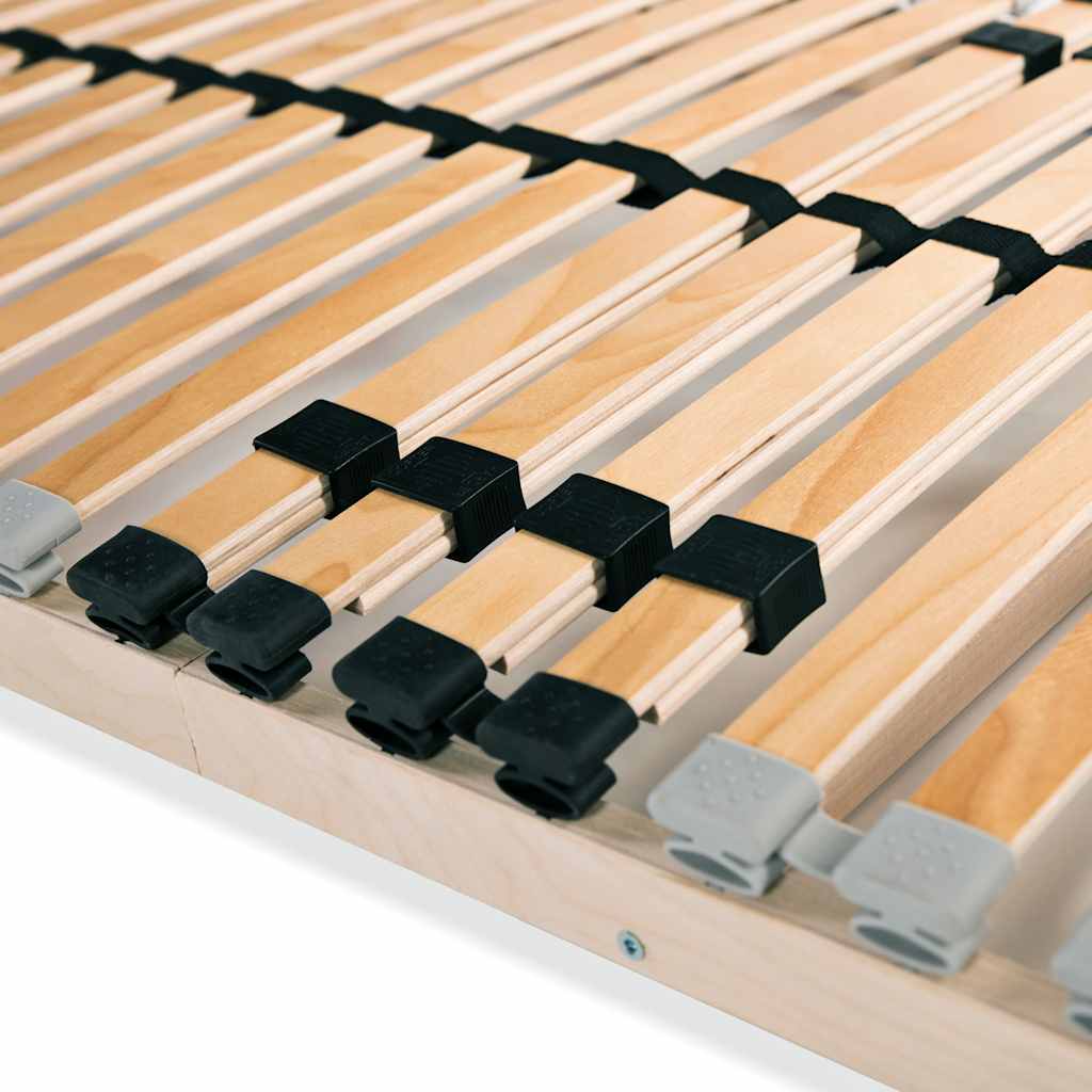 Slatted Bed Base with 28 Slats 7 Zones Length 200 cm 90 cm Fixed