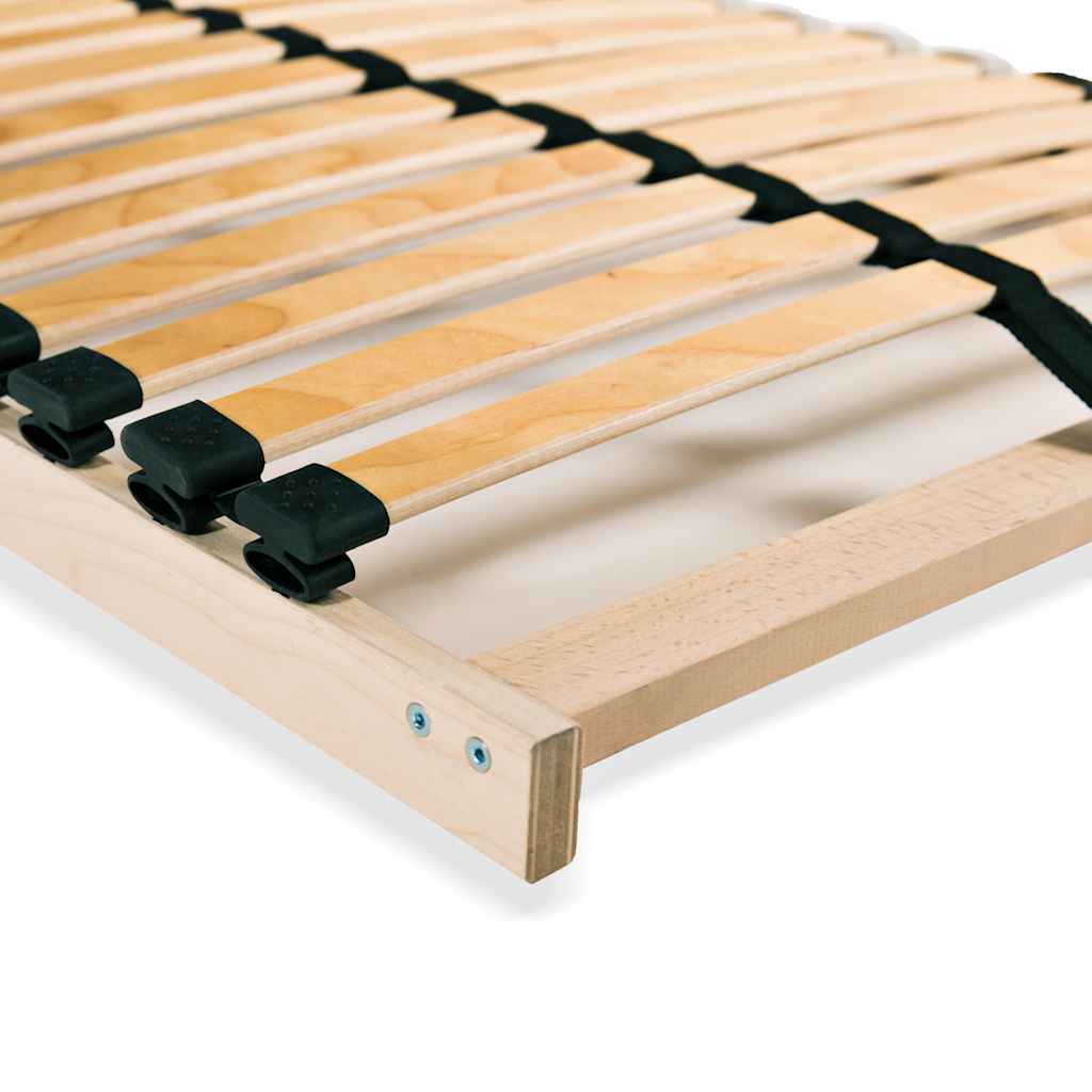 Slatted Bed Base with 28 Slats 7 Zones Length 200 cm 90 cm Fixed