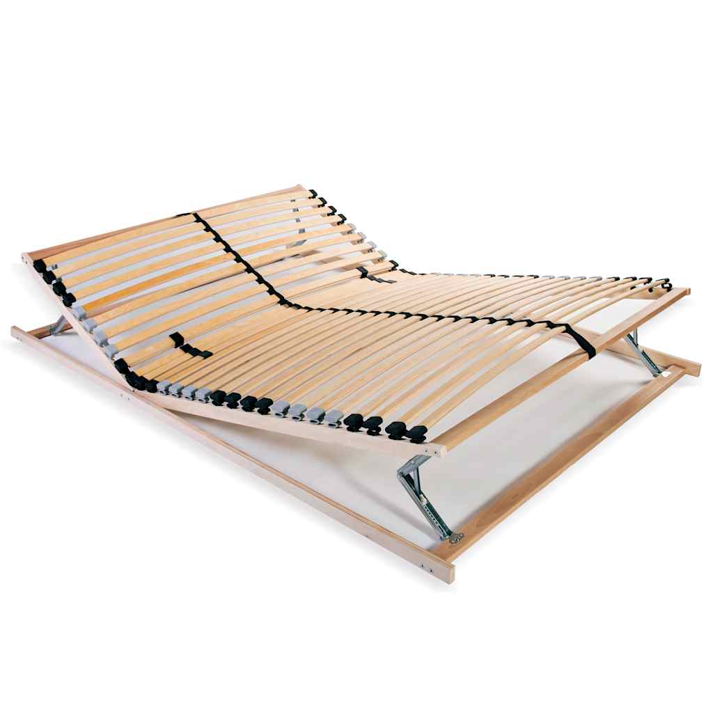 Slatted Bed Base with 28 Slats 7 Zones Length 200 cm 100 cm Headrest & footrest (manual)