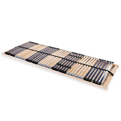 Slatted Bed Base with 42 Slats 7 Zones Length 200 cm 80 cm Fixed