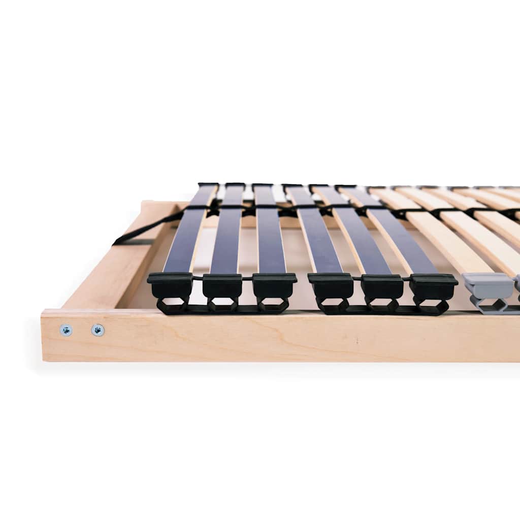 Slatted Bed Base with 42 Slats 7 Zones Length 200 cm 90 cm Fixed
