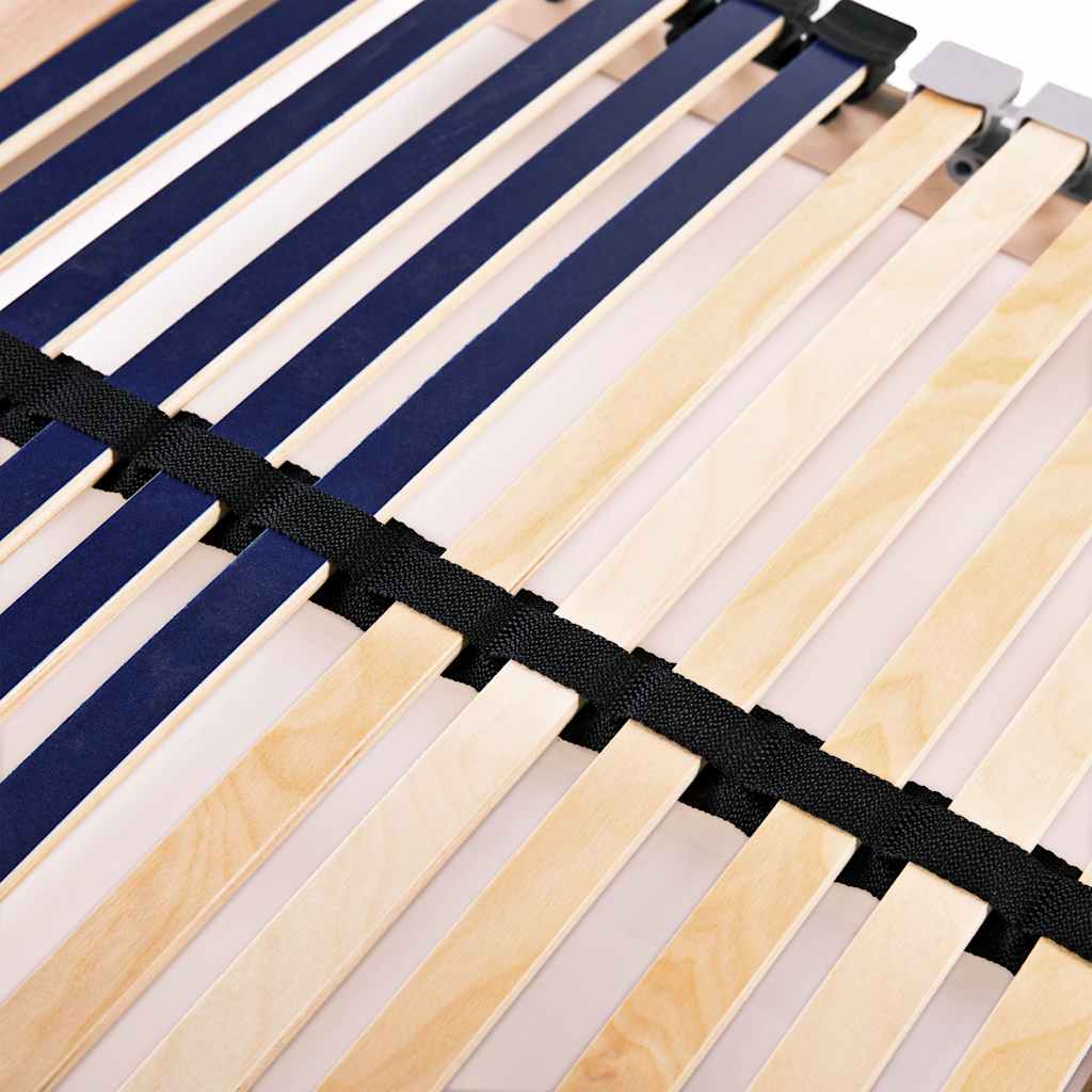 Slatted Bed Base with 42 Slats 7 Zones Length 200 cm 90 cm Fixed