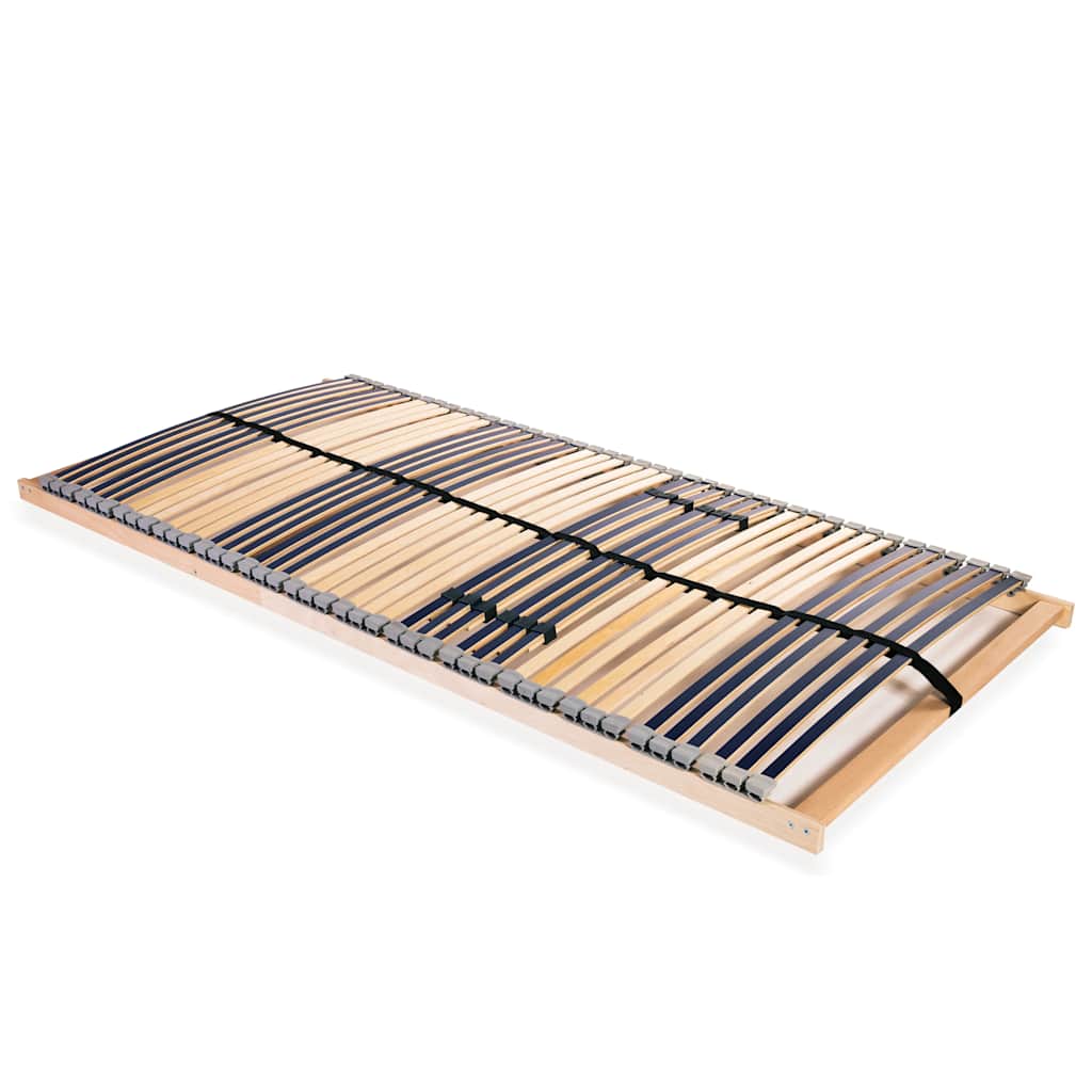 Slatted Bed Base with 42 Slats 7 Zones Length 200 cm 100 cm Fixed