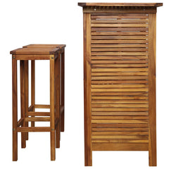 5 Piece Garden Bar Set Solid Wood Acacia Bar stools with square seat 2