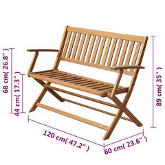 vidaXL Garden Bench 120 cm Solid Acacia Wood 4