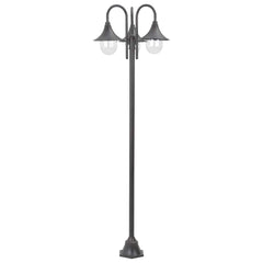 44207 vidaXL Garden Post Light E27 220 cm Aluminium 3-Lantern Bronze 2