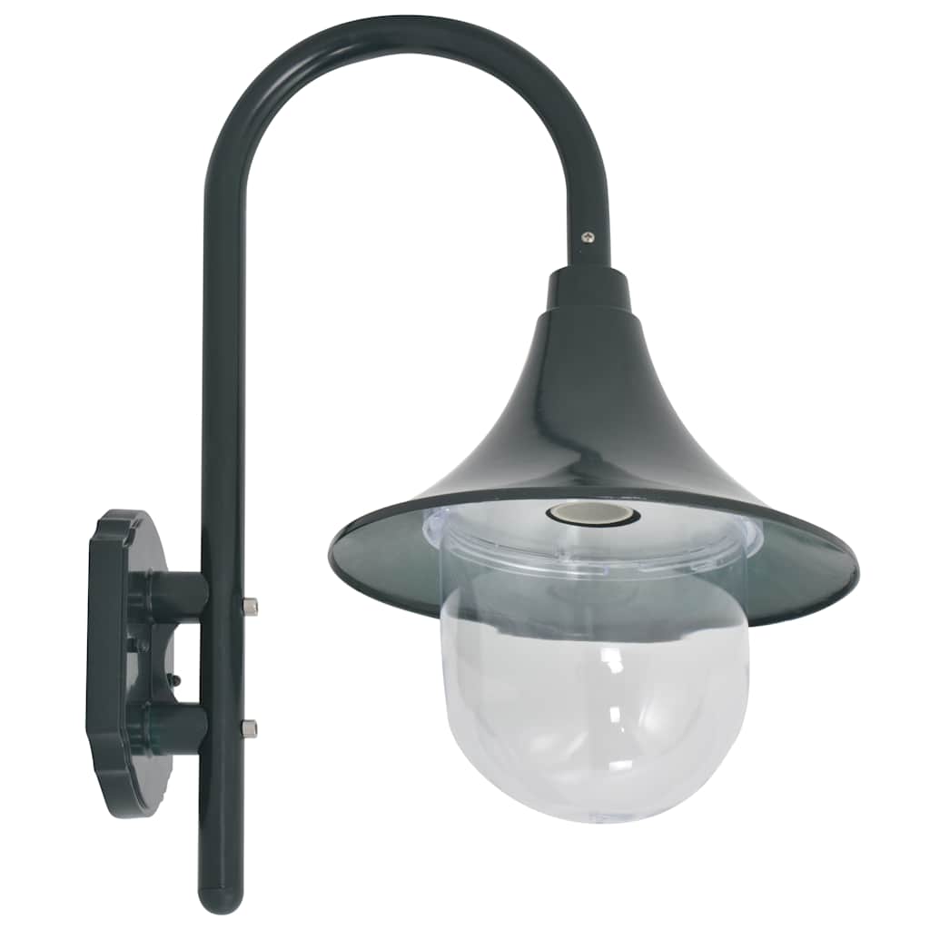 vidaXL Outdoor Wall Light | Dark Green | Aluminium | Medium | Decorative Inlays 2