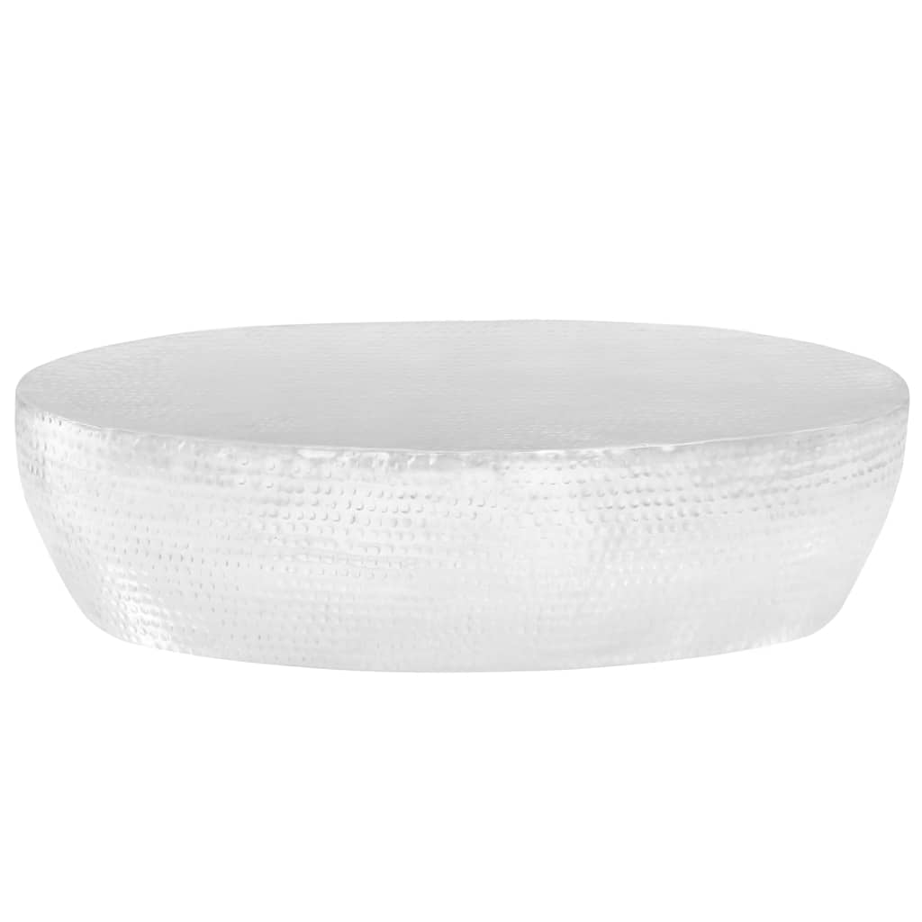 vidaXL Coffee Table Hammered Silver 100x50x28 cm Aluminium 2