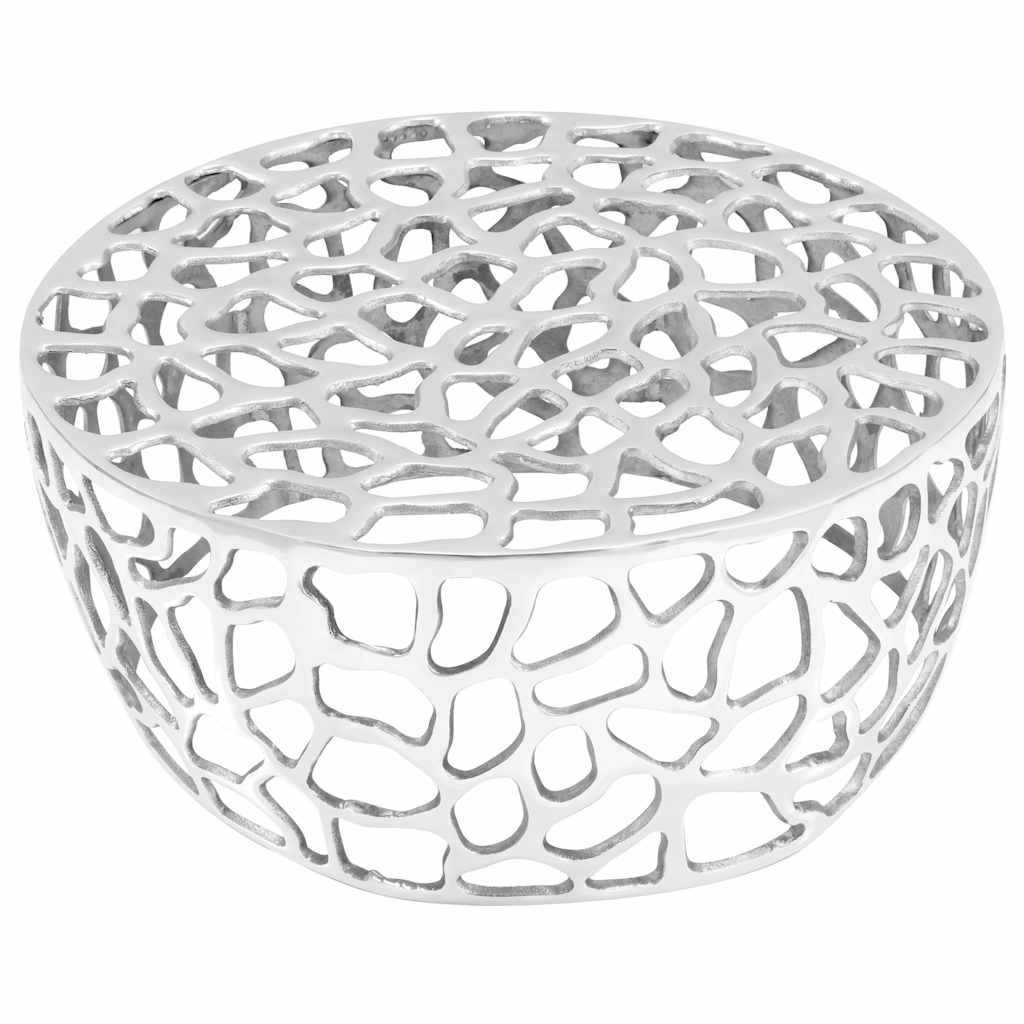 246513 vidaXL Coffee Table Casted Aluminium 70x30 cm Silver 2