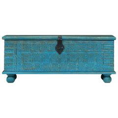 246479 vidaXL Storage Chest Solid Mango Wood Blue 100x40x41 cm 4