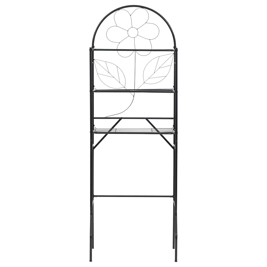 vidaXL Toilet Rack | Black | Steel | Standard | Toilet Rack | Rectangular 2
