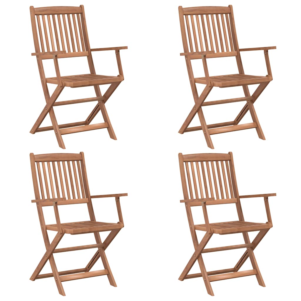 vidaXL 5 Piece Folding Outdoor Dining Set Solid Acacia Wood 3