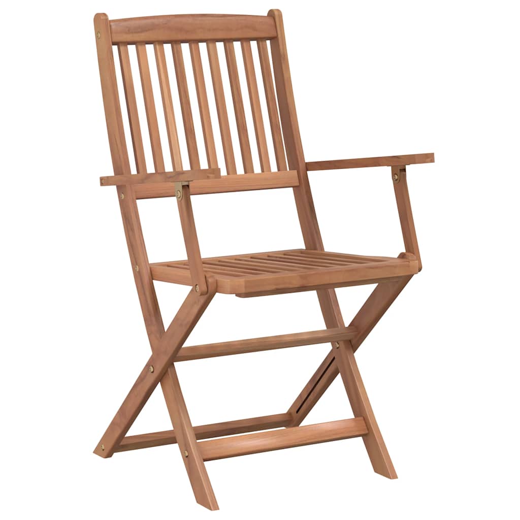 vidaXL 5 Piece Folding Outdoor Dining Set Solid Acacia Wood 4