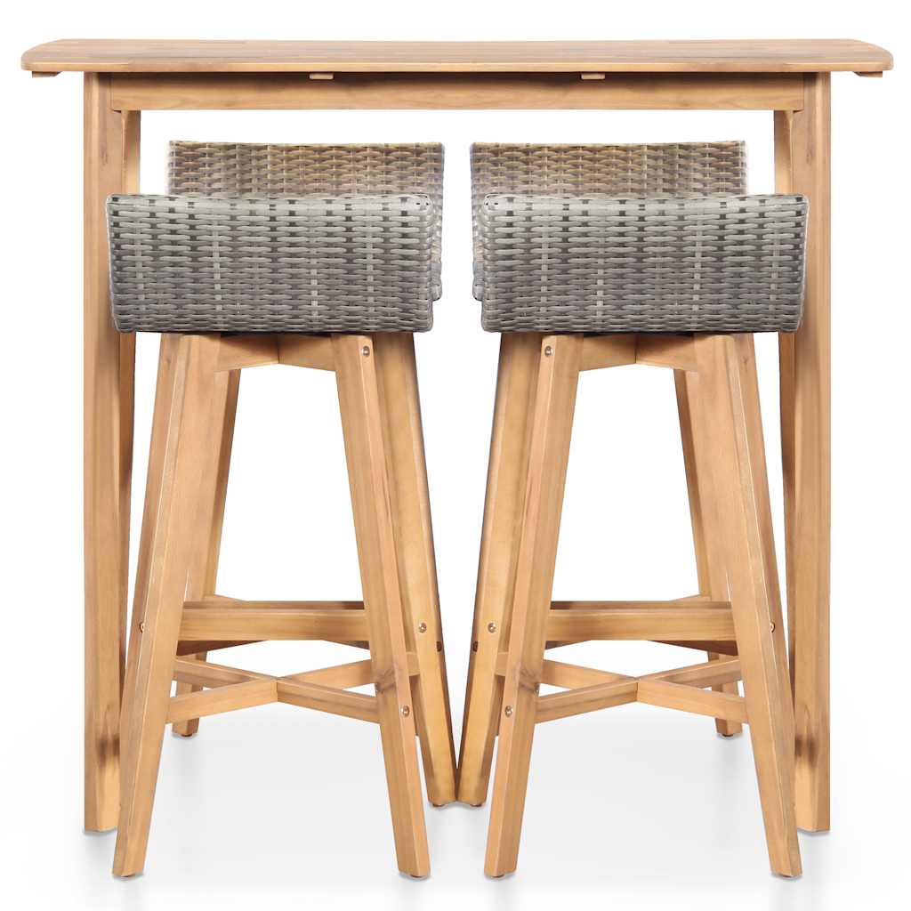 44222 vidaXL 5 Piece Outdoor Dining Set Solid Acacia Wood 2