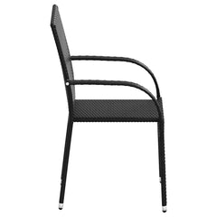 Stackable Outdoor Chairs Poly Rattan Black 2