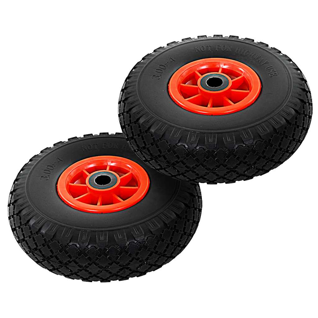 vidaXL Sack Truck Wheels 2 pcs Solid PU 3.00-4 (260x85) 1