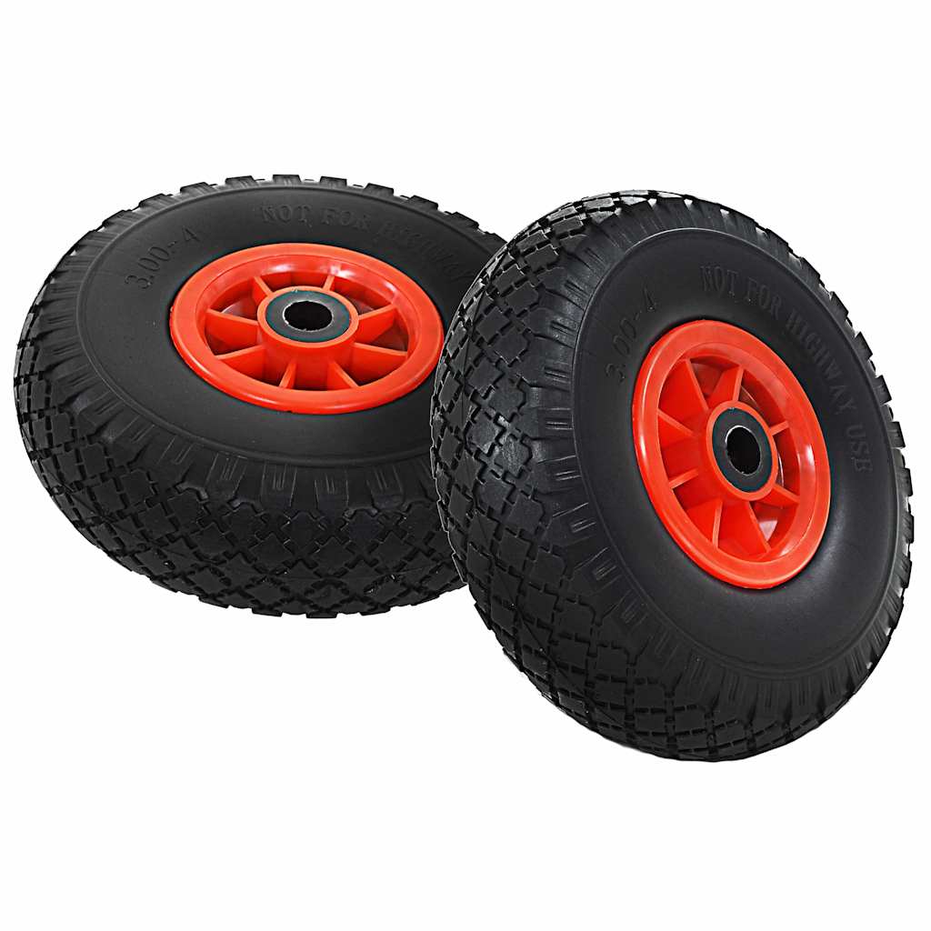 vidaXL Sack Truck Wheels 2 pcs Solid PU 3.00-4 (260x85) 2