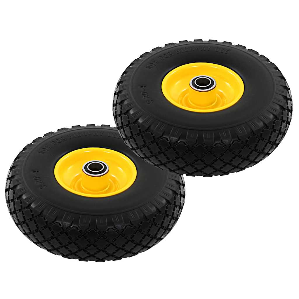 vidaXL Sack Truck Wheels 2 pcs Solid PU 3.00-4 (260x85) 1