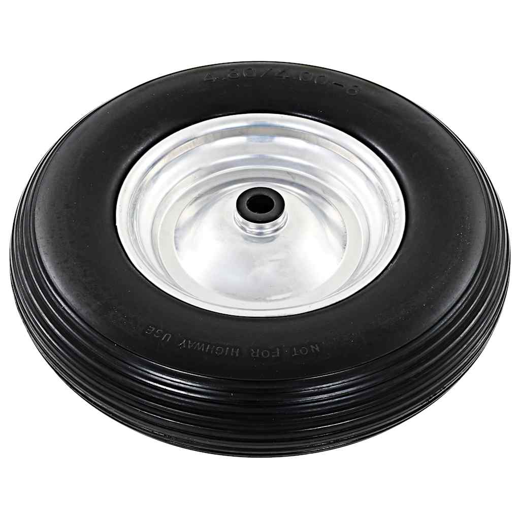 vidaXL Wheelbarrow Wheel with Axle Solid PU 4.00-8 390 mm 2