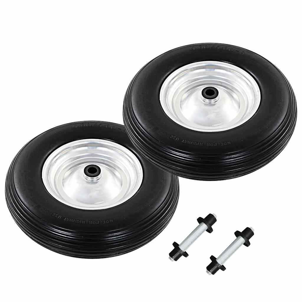 Wheelbarrow Wheel with Axle Solid PU 4.00-8 390 mm 2