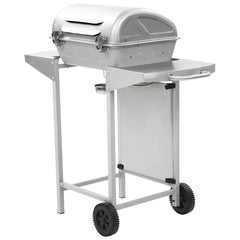 vidaXL Gas BBQ Grill with 2 Cooking Zones Silver Stainless Steel 4