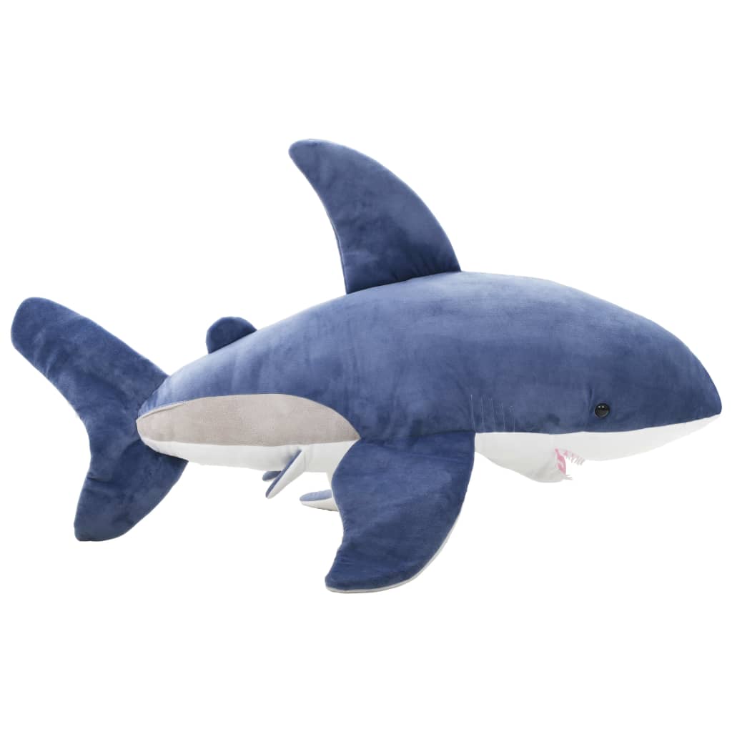 vidaXL White Shark Cuddly Toy Plush Blue and White 2