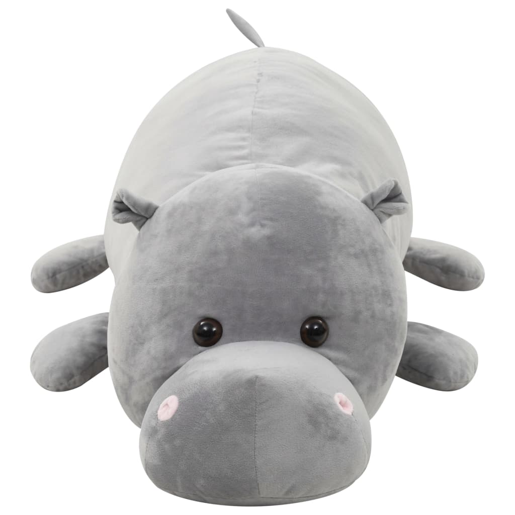 vidaXL Hippo Cuddly Toy Plush Grey 2