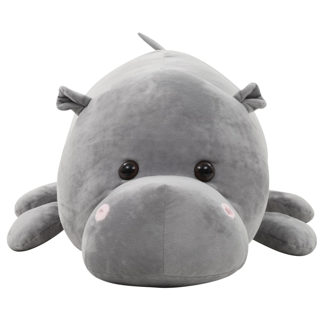 vidaXL Hippo Cuddly Toy Plush Grey 3