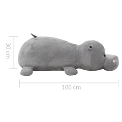 vidaXL Hippo Cuddly Toy Plush Grey 5