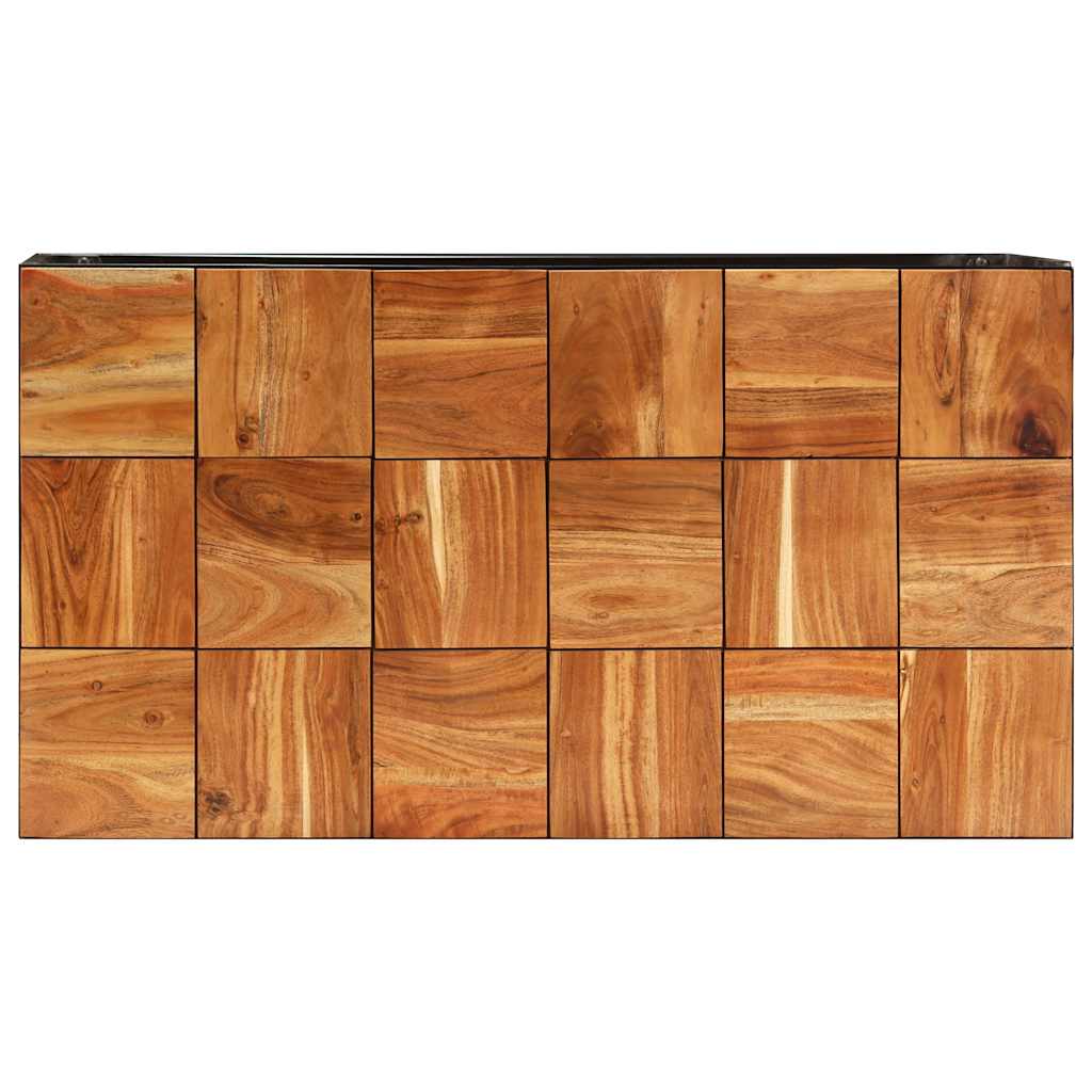 vidaXL Coffee Table | Brown and Black | Solid Acacia Wood and Steel | Standard 4