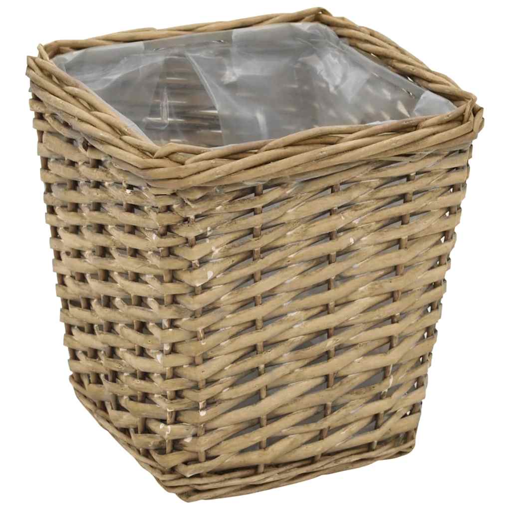 vidaXL Raised Bed | Set of 3 | Brown | Wicker with PE lining | Small | Planters 4