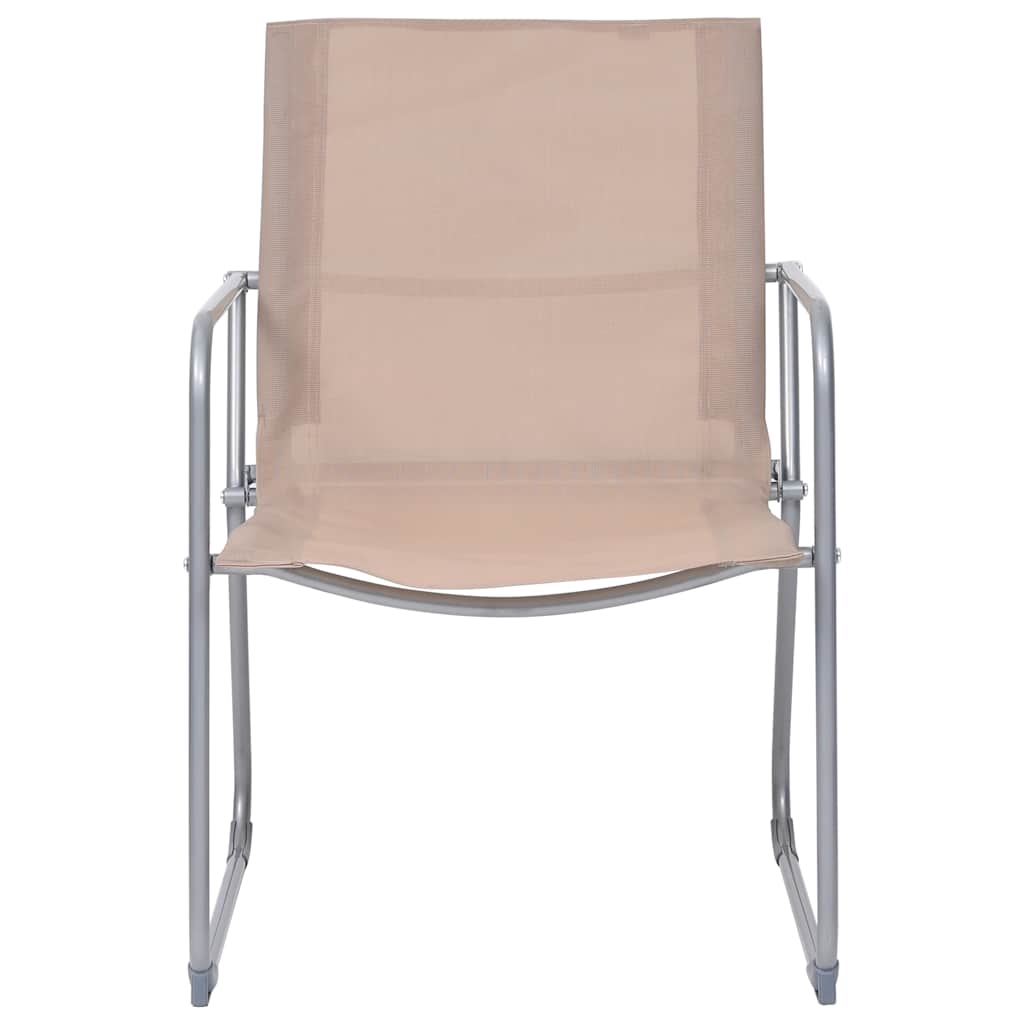 vidaXL 4 Piece Garden Lounge Set Fabric & Steel Taupe 4