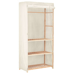 3-Tier Wardrobe 79x40x170 cm Fabric White