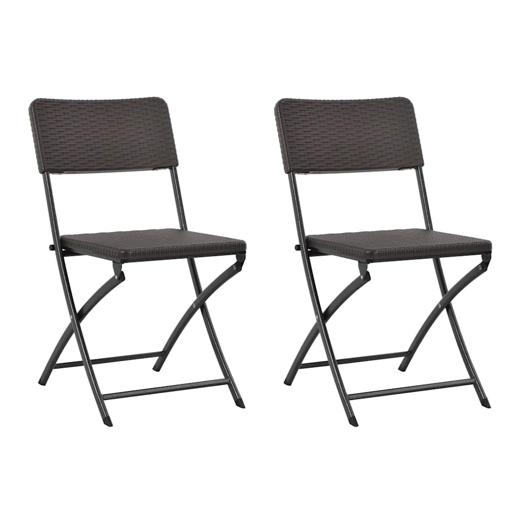 Folding Chairs HDPE and Steel Brown 2