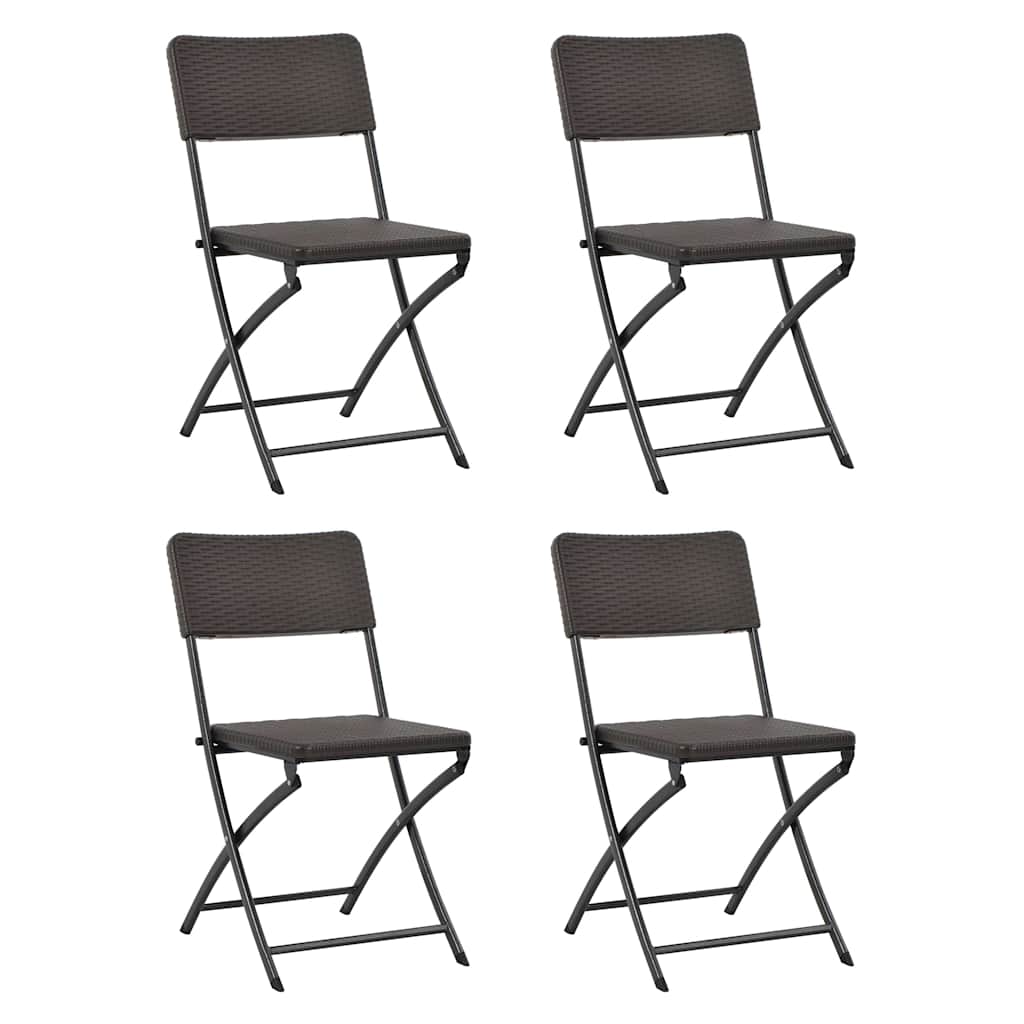 Folding Chairs HDPE and Steel Brown 4