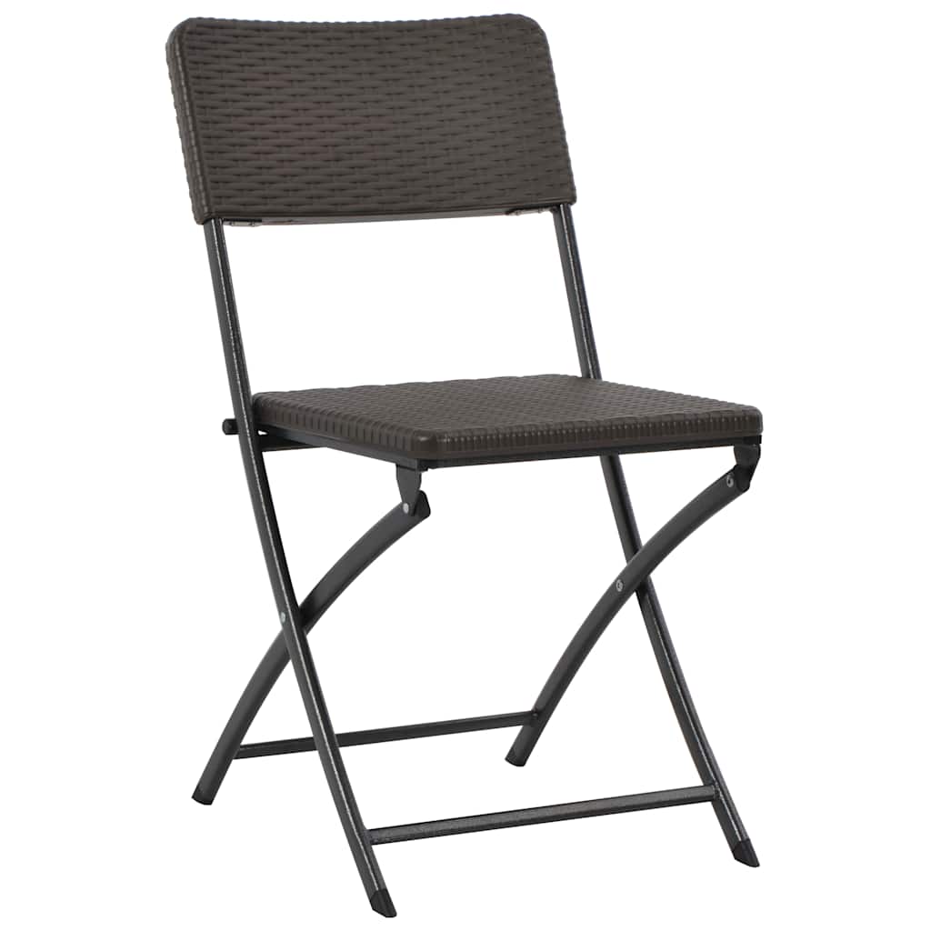 Folding Chairs HDPE and Steel Brown 4