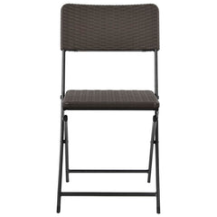 Folding Chairs HDPE and Steel Brown 4