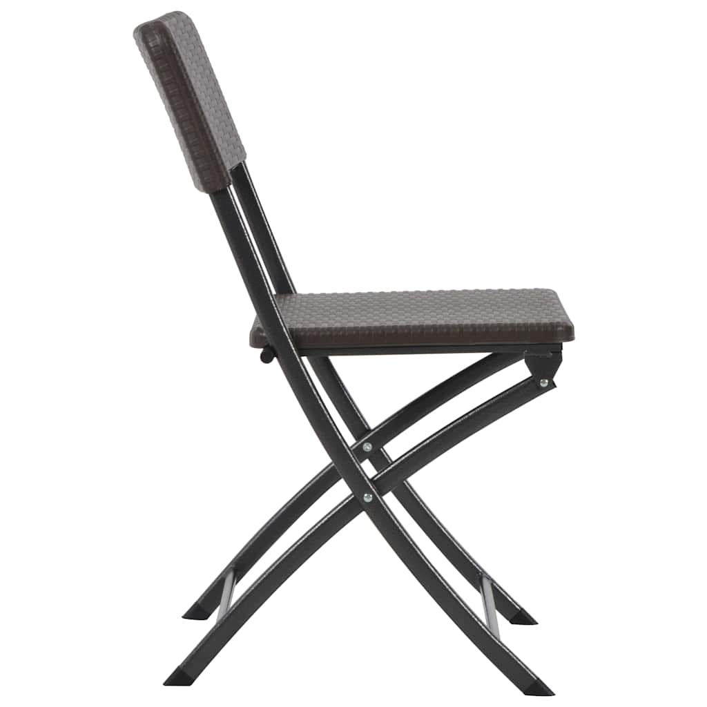 Folding Chairs HDPE and Steel Brown 4