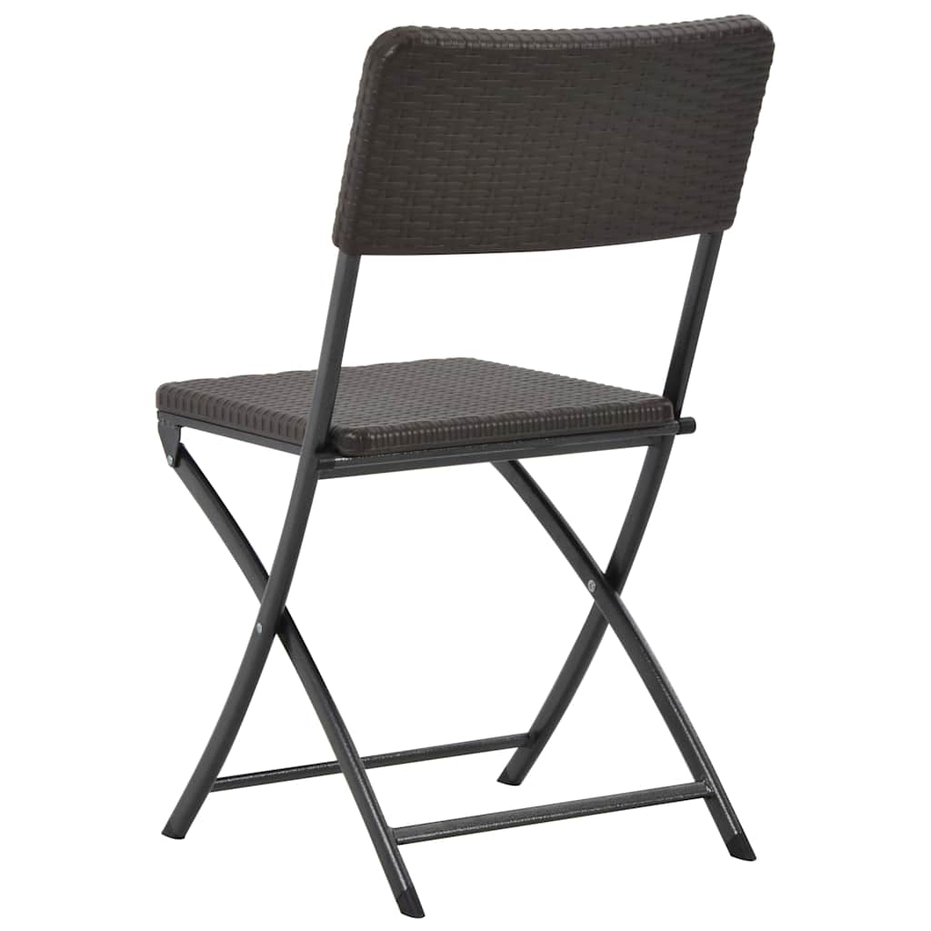 Folding Chairs HDPE and Steel Brown 4