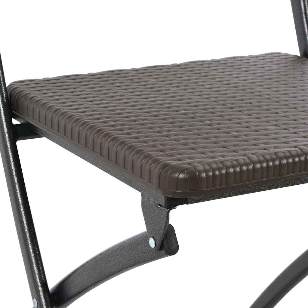 Folding Chairs HDPE and Steel Brown 4