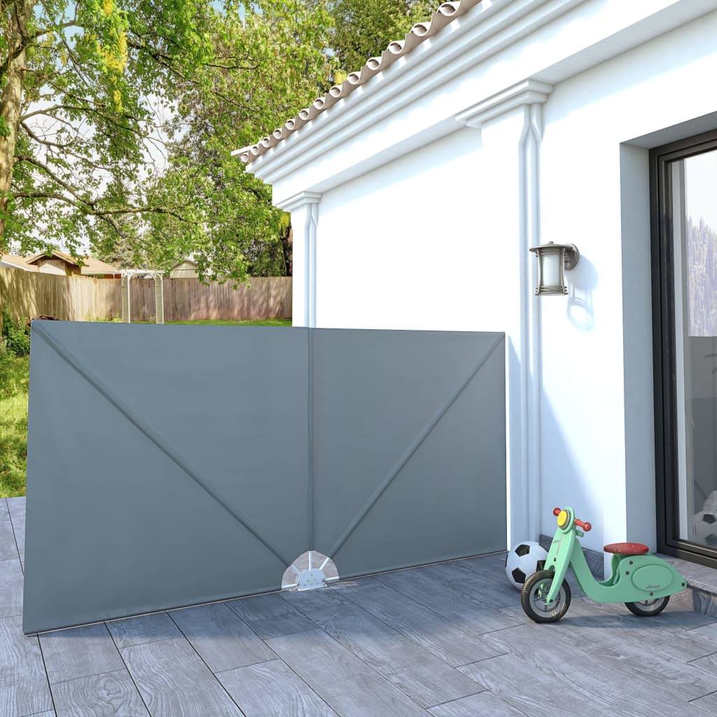 vidaXL Collapsible Terrace Side Awning Grey 300x150 cm 1