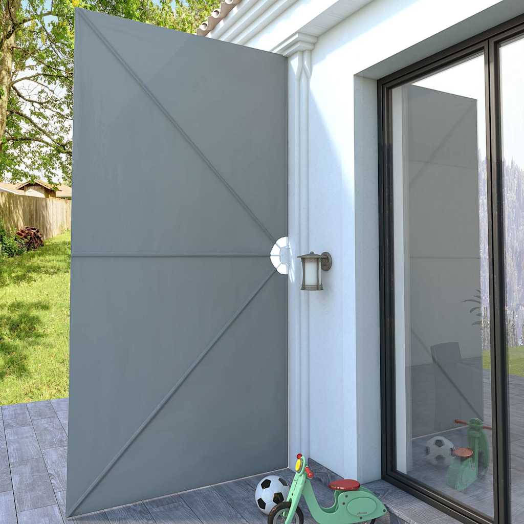 44566 vidaXL Collapsible Terrace Side Awning Grey 400x200 cm 3
