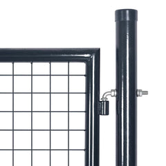 vidaXL Mesh Garden Gate Galvanised Steel 100x100 cm Grey 3