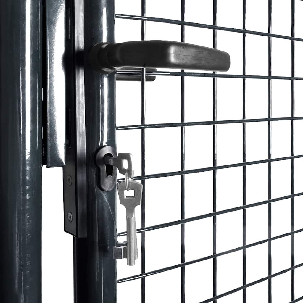 vidaXL Mesh Garden Gate Galvanised Steel 100x100 cm Grey 4