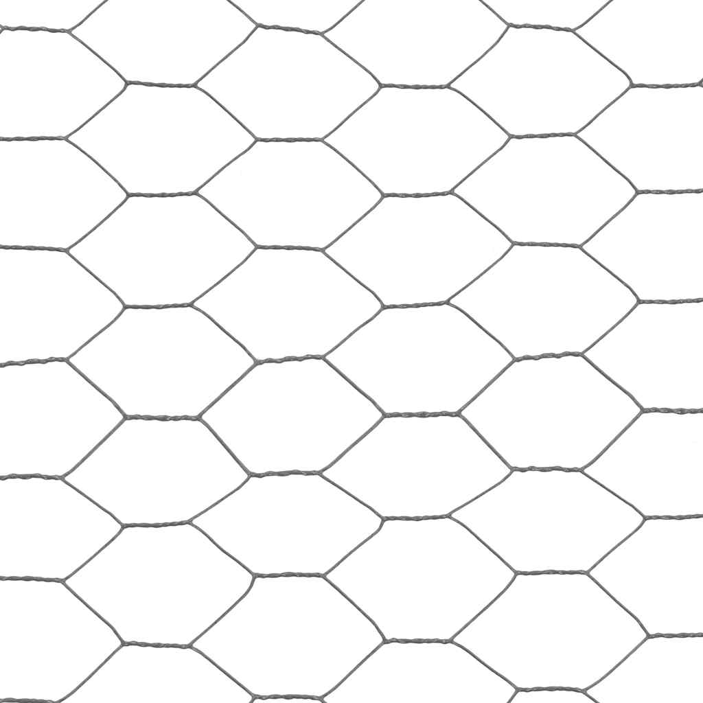 vidaXL Chicken Wire Fence Steel with PVC Coating 25x1.2 m Grey 4