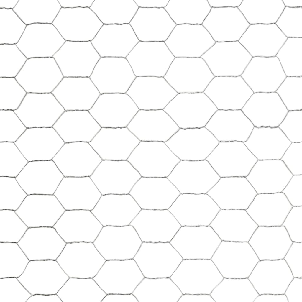 vidaXL Chicken Wire Fence Galvanised Steel 25x1.5 m Silver 4